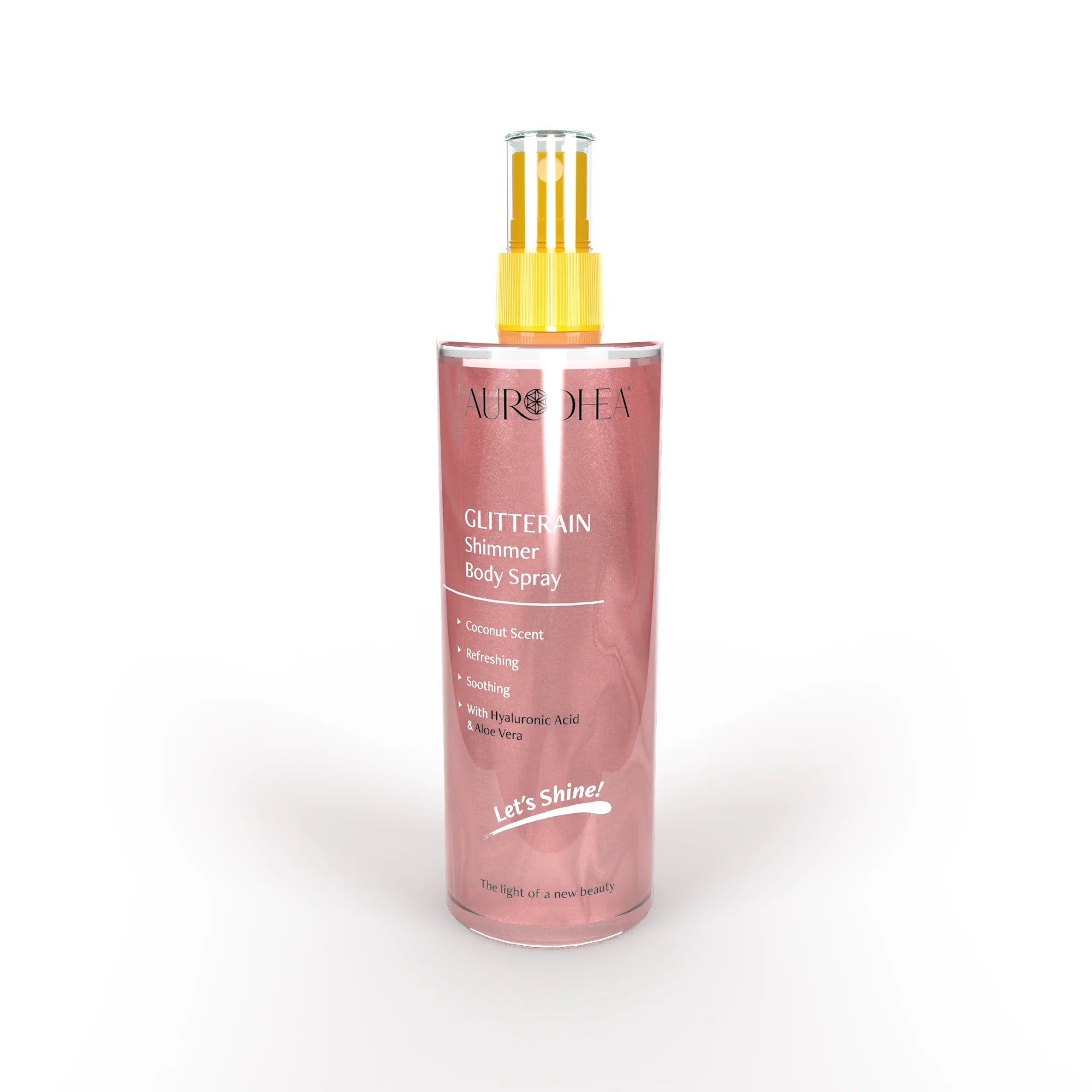 GLITTERAIN - PINK SHIMMER BODY SPRAY (PARFUM DE NOIX DE COCO) - 150 ML / SOL22
